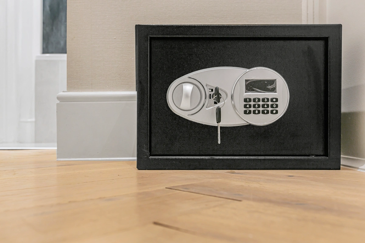 Secure safe embedded in the wall, designed for discreet storage