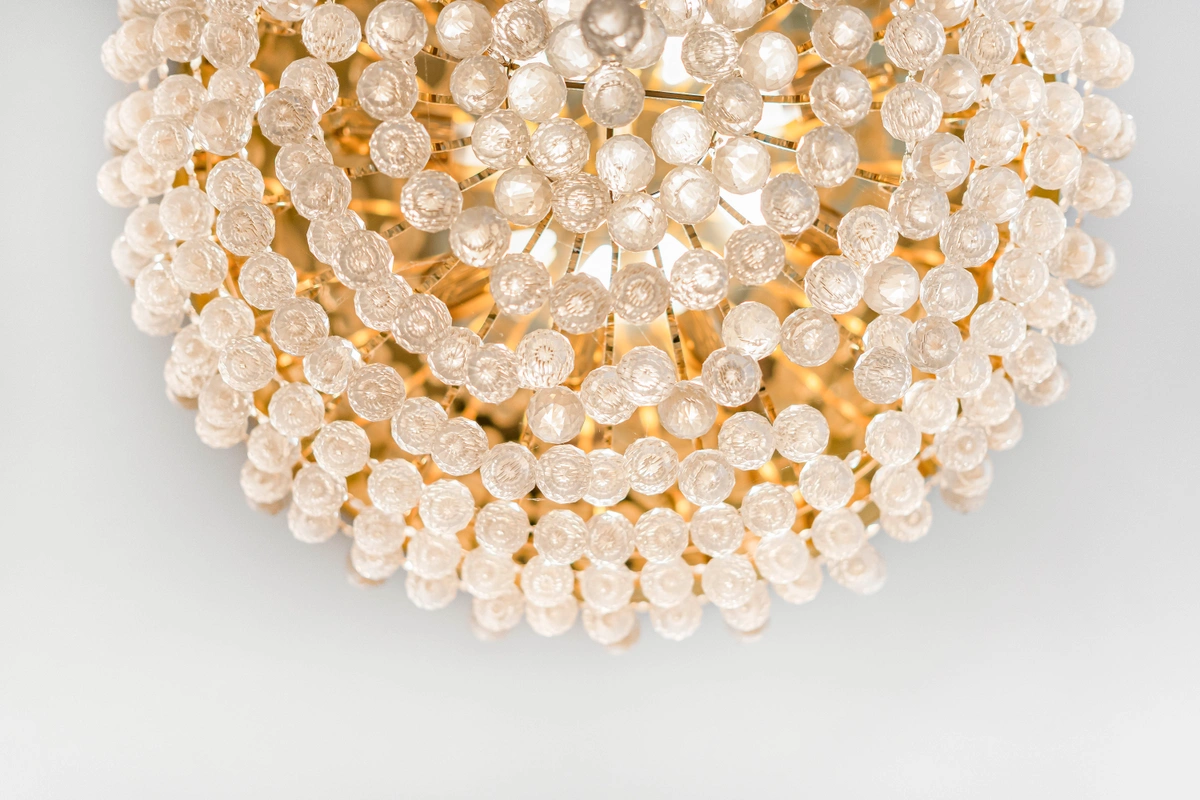 Detail shot of interior design elements including sculpture and textures