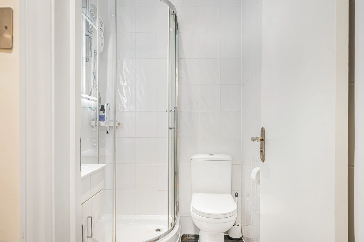 Luxurious bathroom with a walk-in shower and premium fixtures