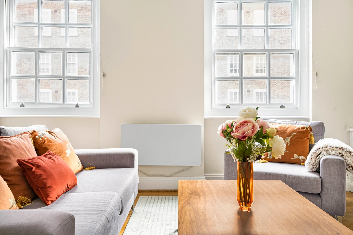 Charming living room with comfortable seating and stylish decor