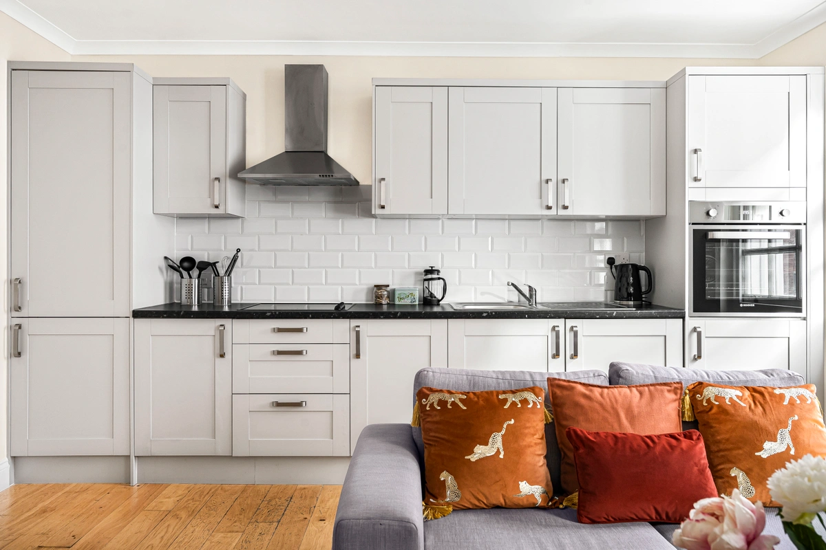 Modern kitchen with high-end appliances and ample counter space