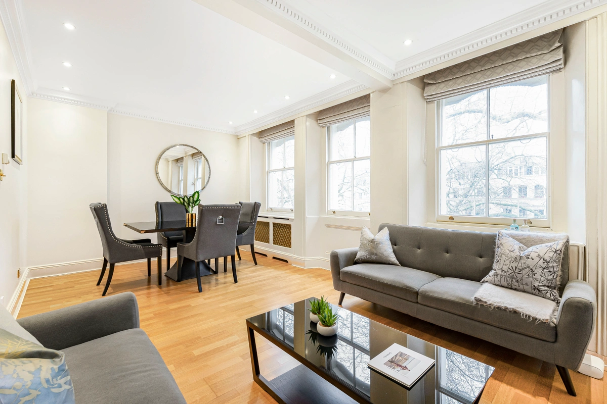 Full view of living space showcasing layout and interior design
