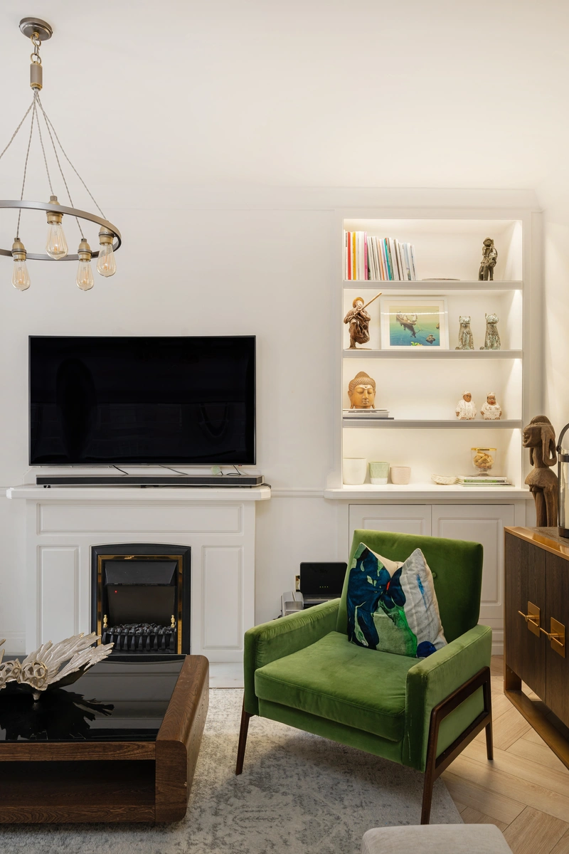 Comfortable armchair in a cozy corner with modern aesthetics