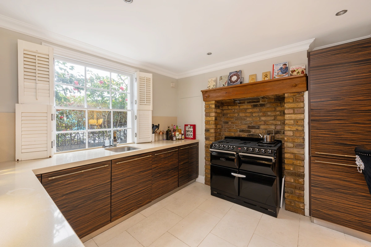 Contemporary kitchen with high-end appliances and ample space