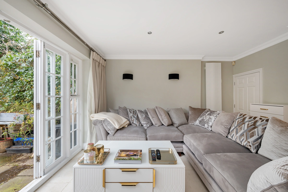 Spacious living room with a contemporary design and comfortable furniture