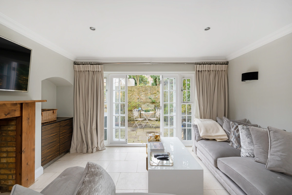 Stylish living area with a cozy sofa and tasteful decor