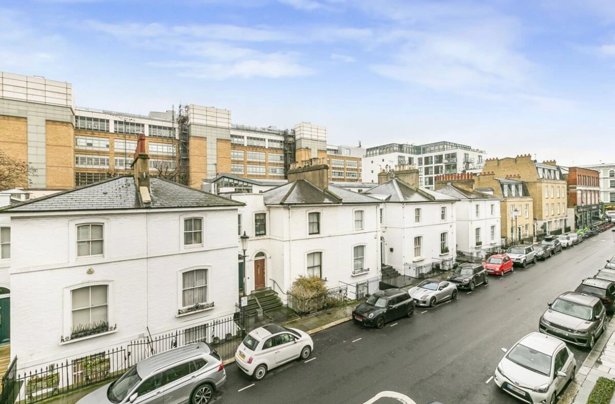Exterior view of the property showcasing classic London architecture