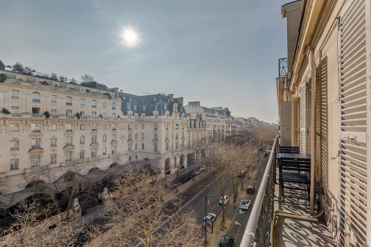 Stunning view from the balcony at Casa Cribs capturing the charm of Parisian rooftops.