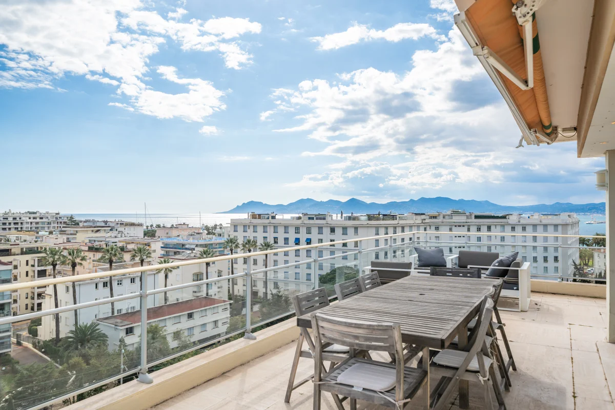 	Another breathtaking balcony view at Casa Cribs overlooking the iconic Cannes skyline.