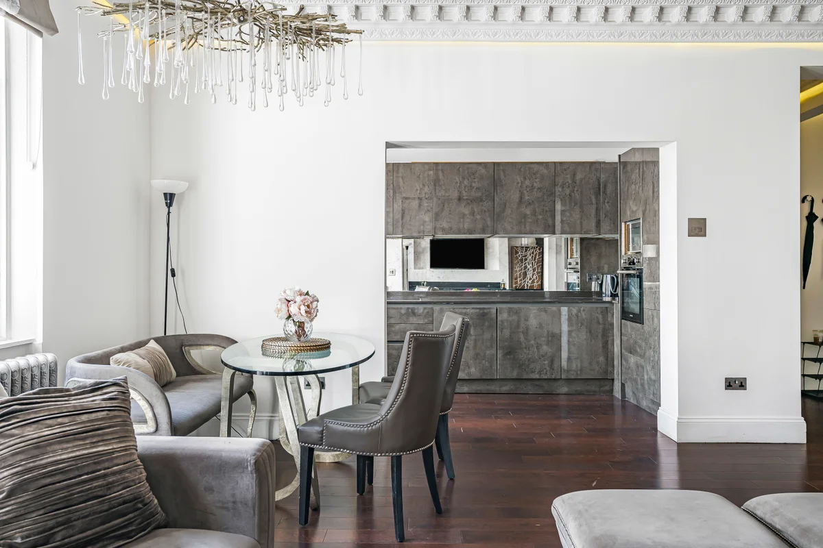 Another angle of the inviting kitchen and dining space at Casa Cribs.