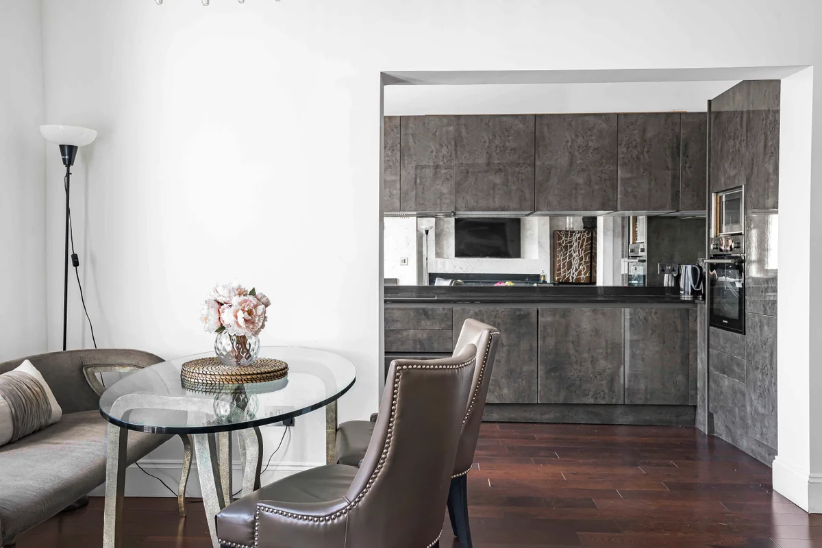 Open-plan kitchen and dining area at Casa Cribs designed for entertaining.