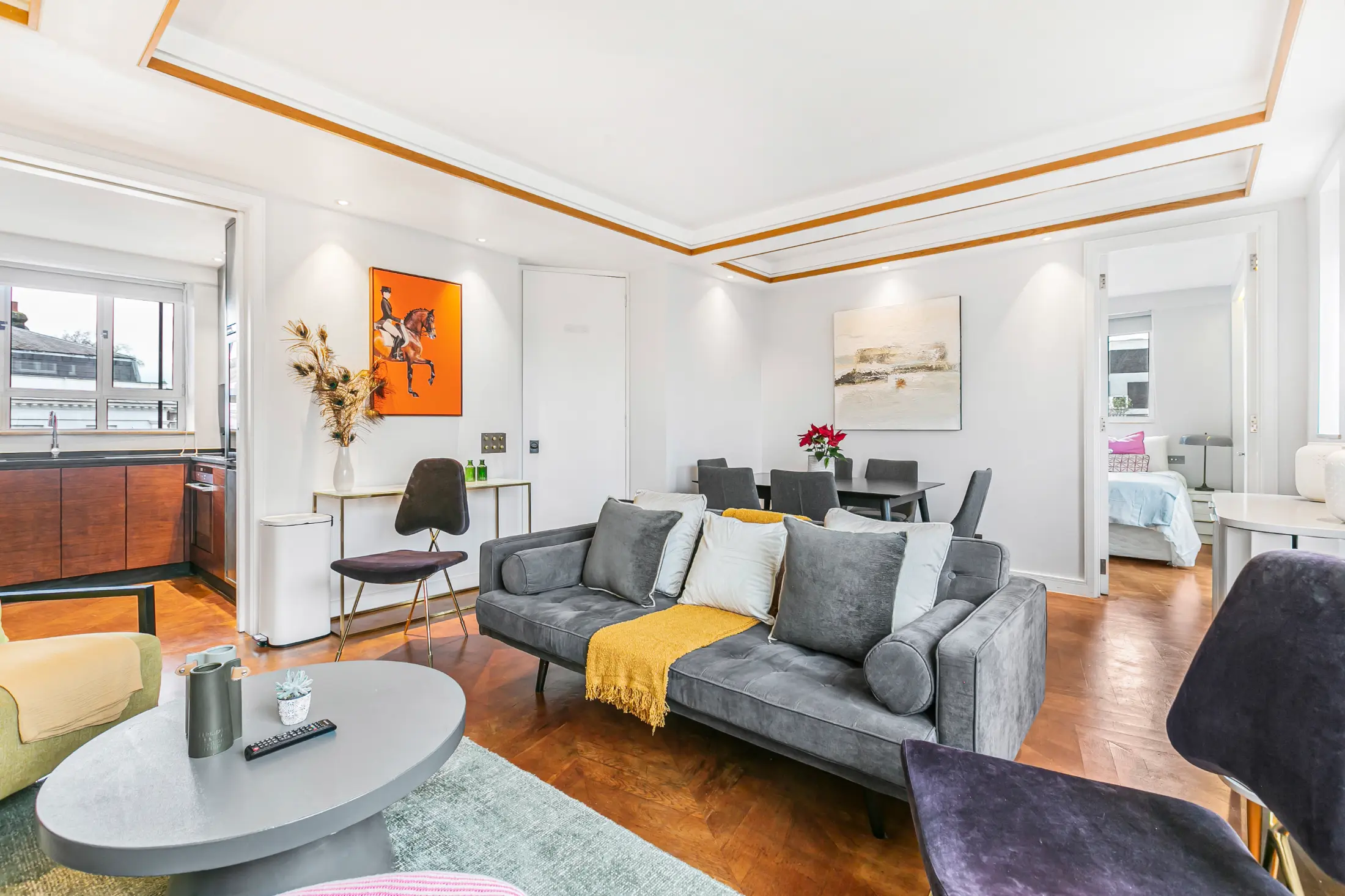 Plush sofa in the living area at Casa Cribs offering comfort and style.