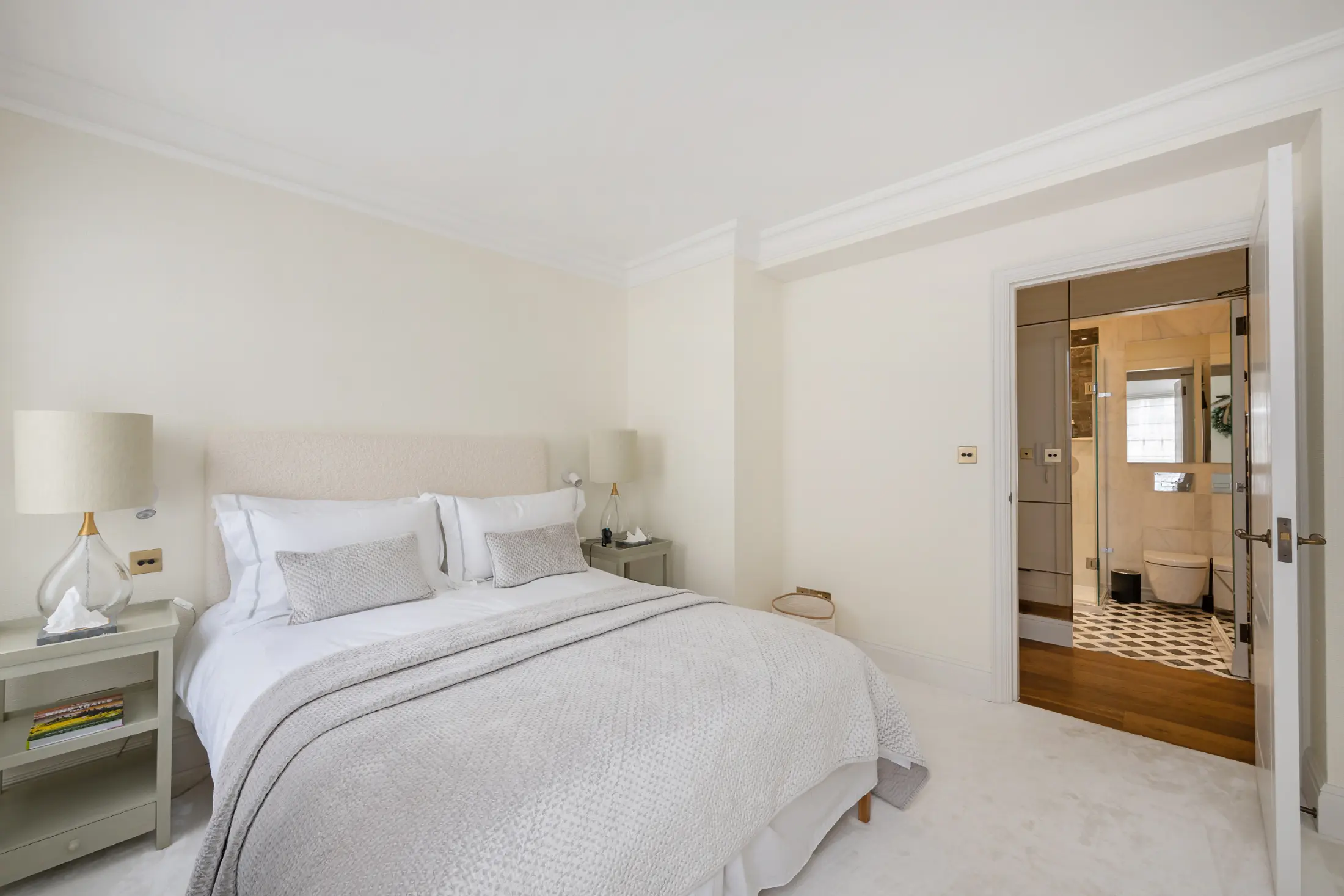 Third angle of the refined bedroom at Casa Cribs offering a peaceful retreat.