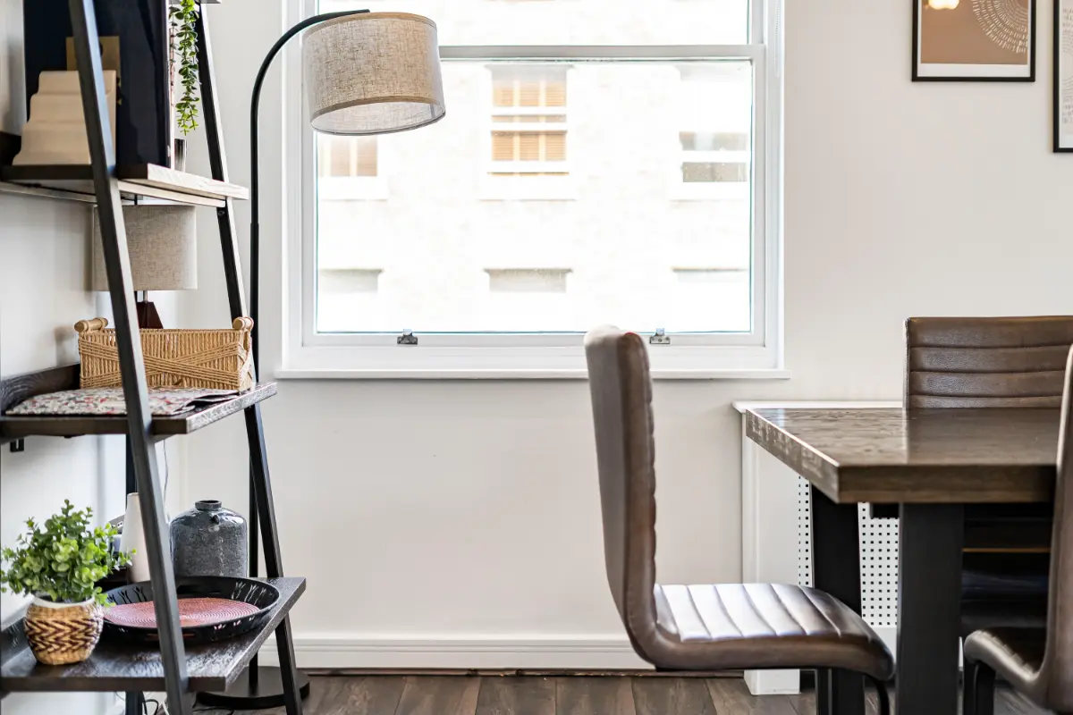 Dedicated workspace at Casa Cribs with a modern desk and cozy chair for productivity.