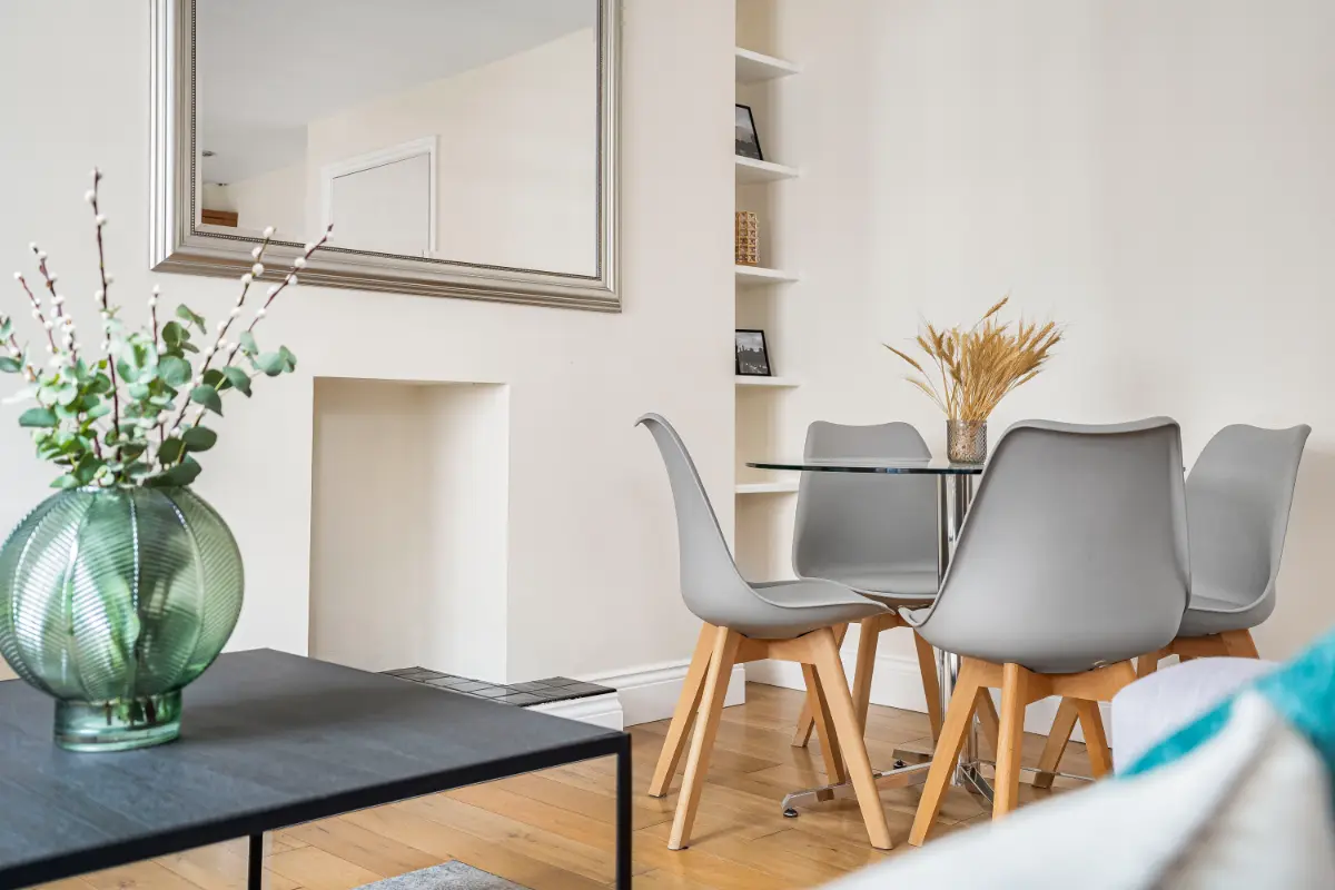 View of the elegant dining table at Casa Cribs.