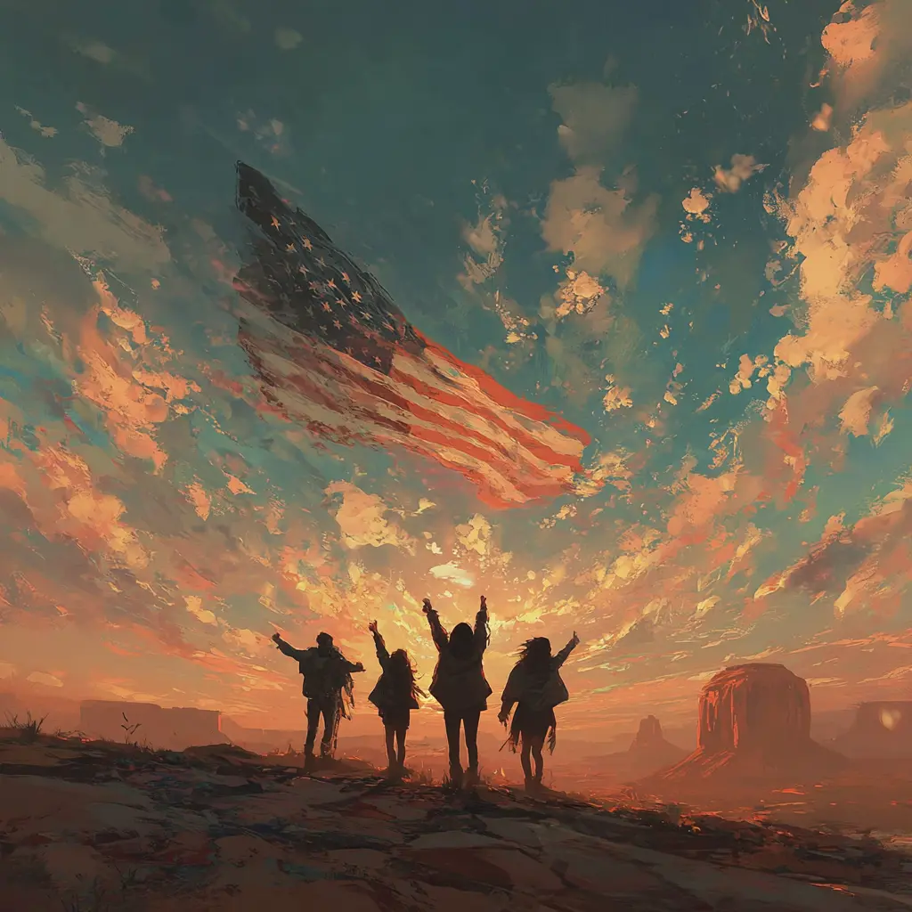 Illustration de personnes entrant sur le territoire américain