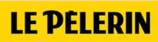 logo Le pèlerin magazine in black on a yellow background