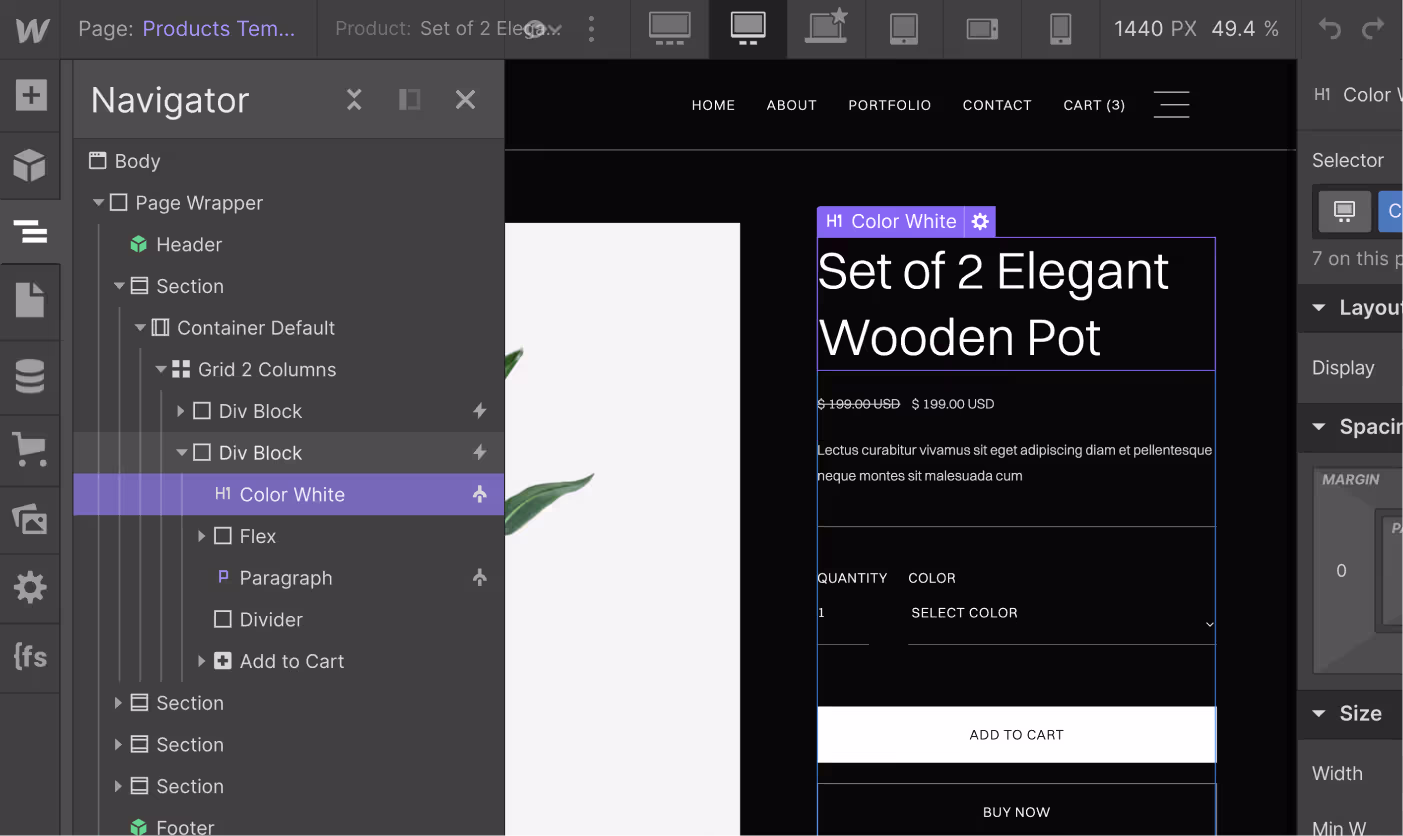 eCommerce Page - Decoration X Webflow Template