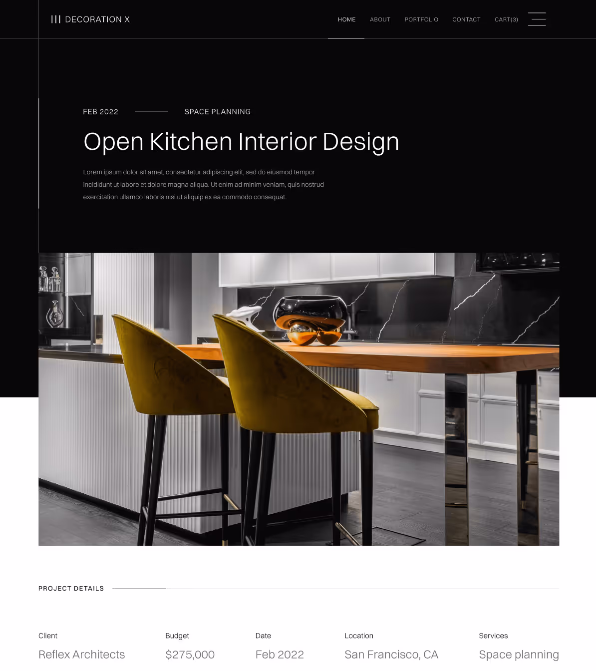 Portfolio Single - Decoration X Webflow Template
