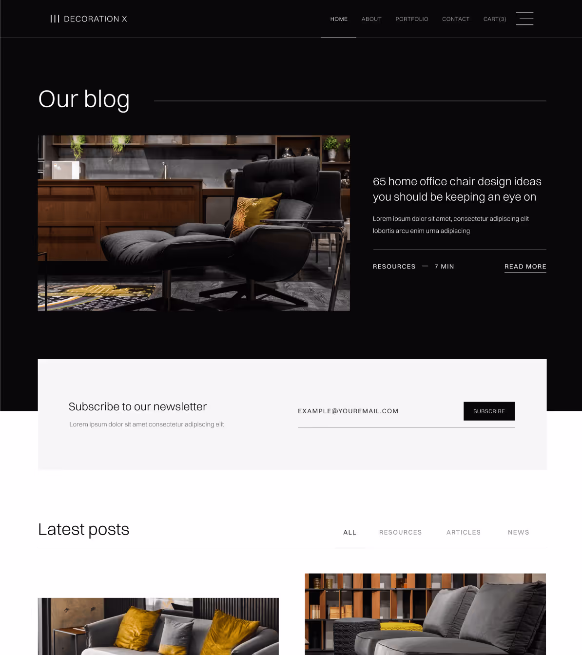 Blog Page - Decoration X Webflow Template