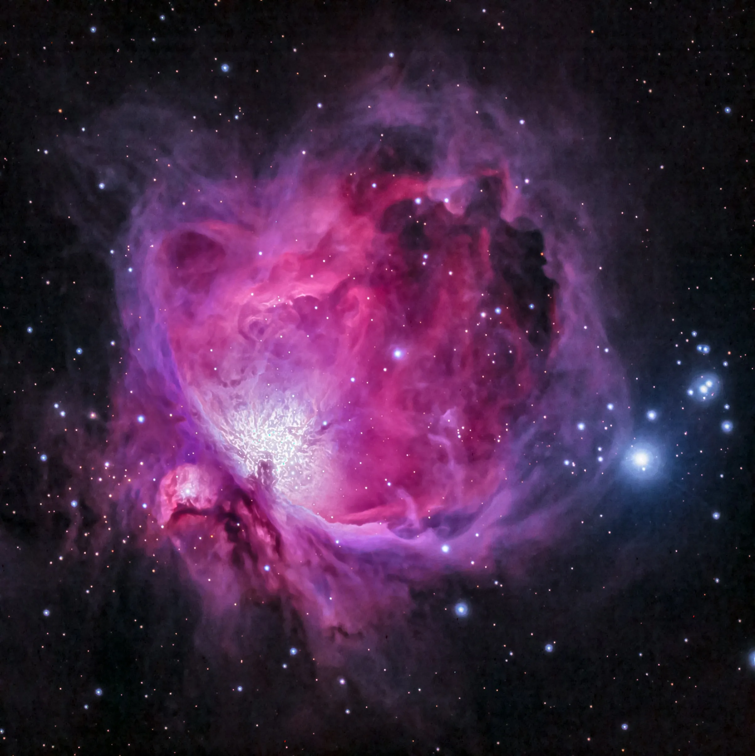 Pink nebular in space