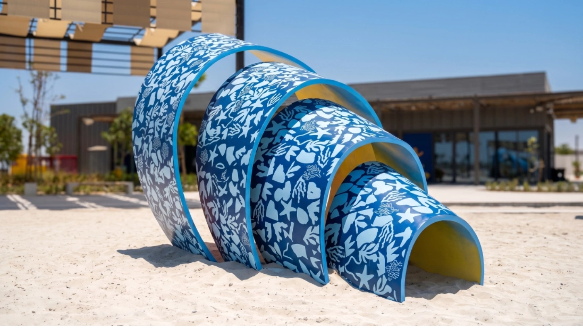 Marsana Beach public art installation fabricated by 3Distica, Dubai