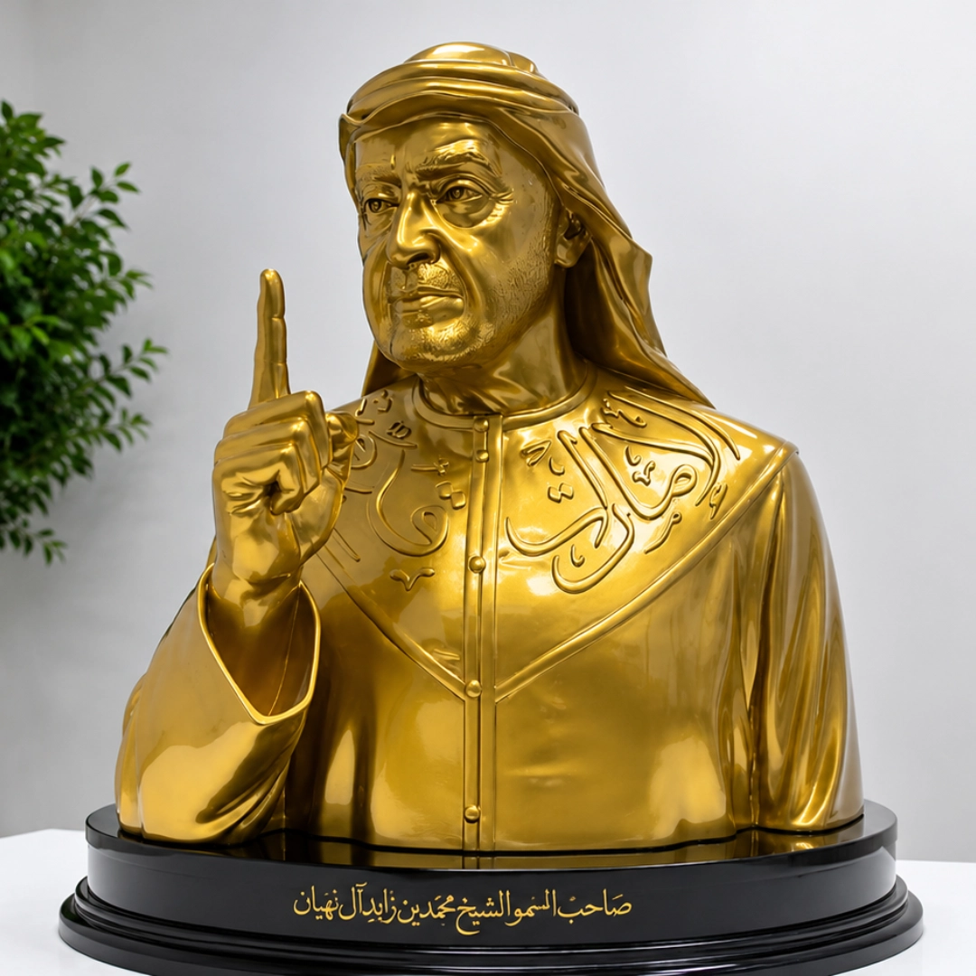 Gold finish portrait sculpture by 3Distica, Dubai