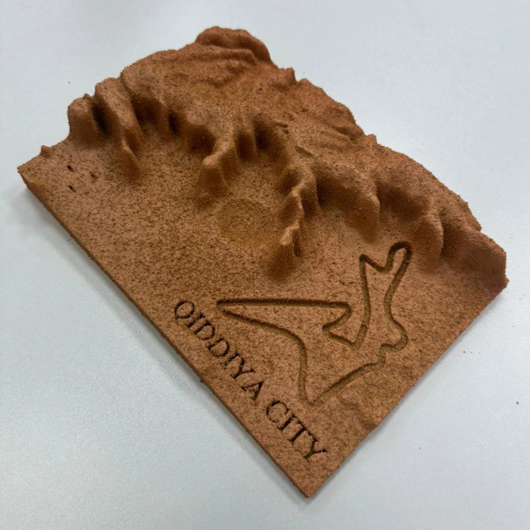 Close view of a terrain model built for project presentation