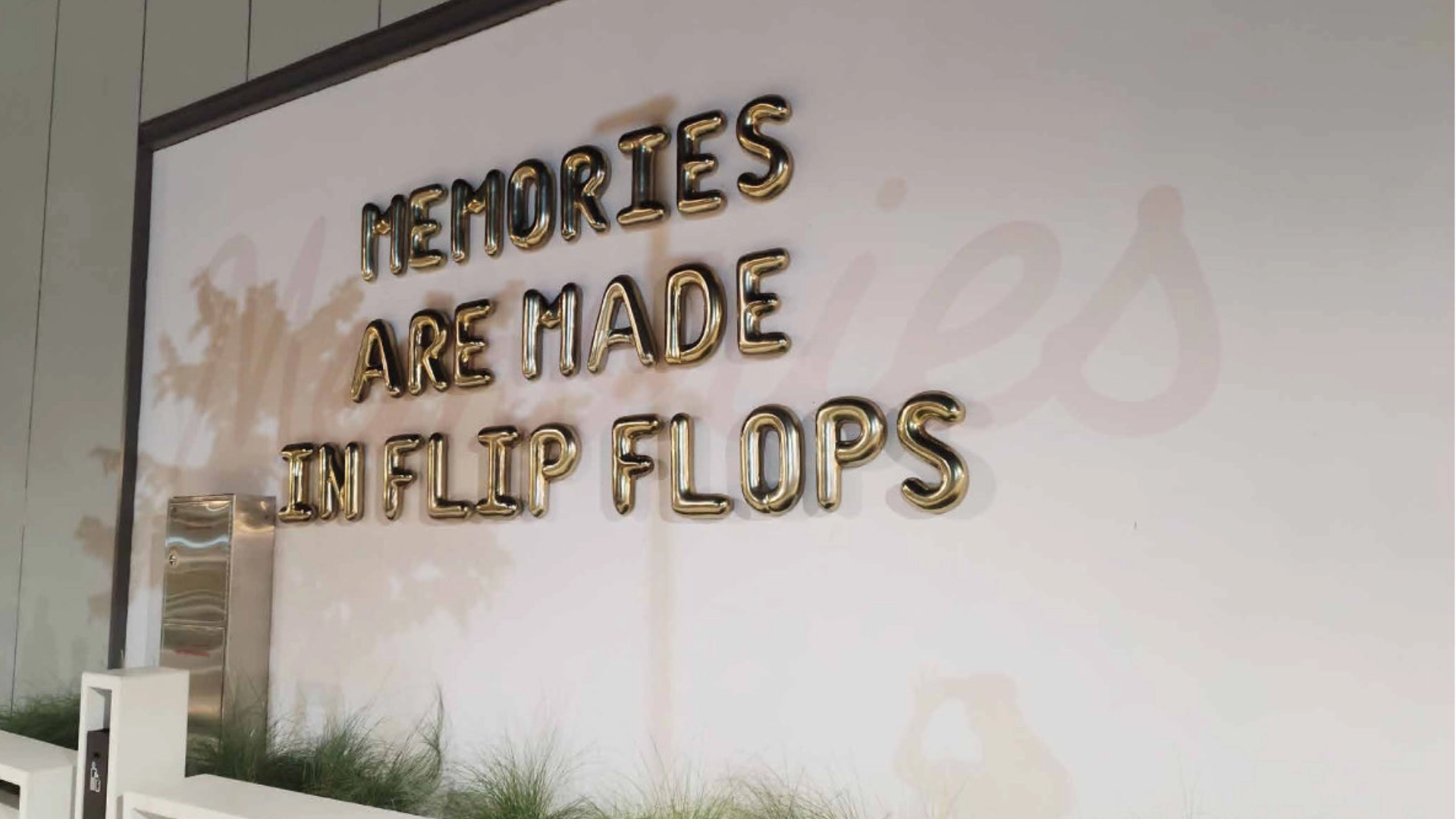 Dimensional lettering mounted as a wall display.