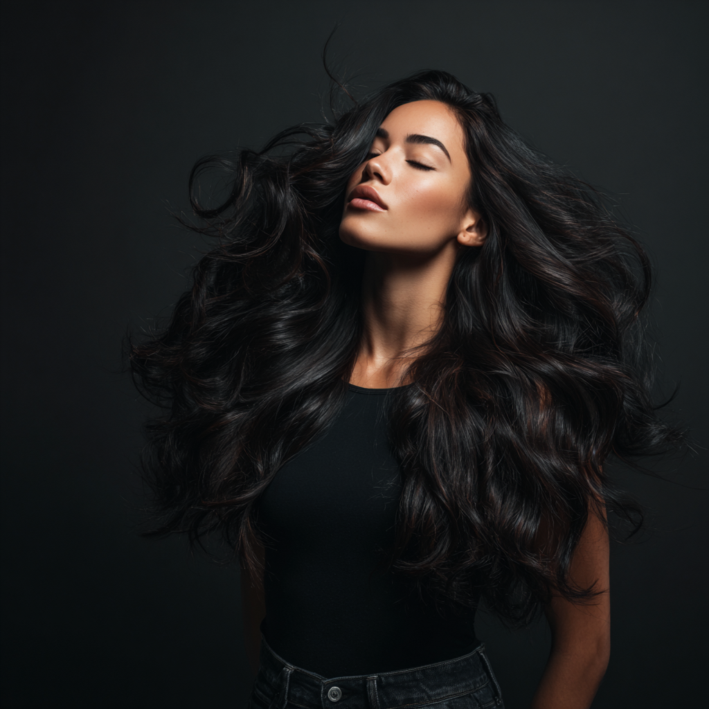 Model showcasing specialty hair services at House of Noir