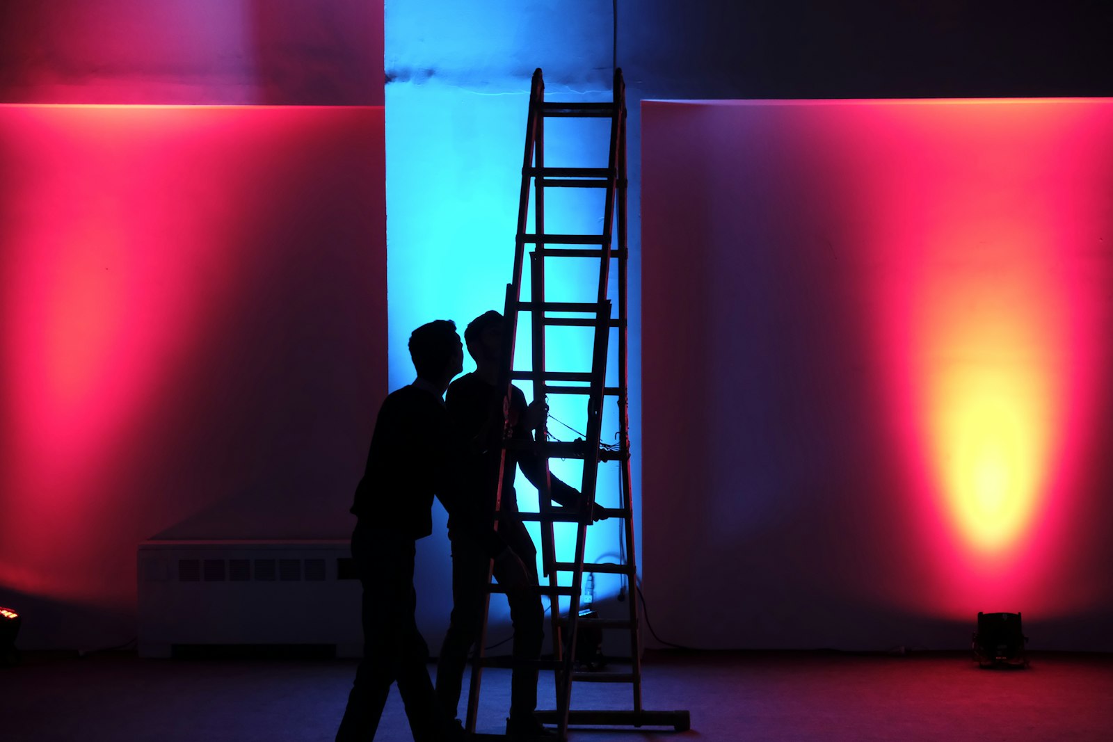 Event production crew at work
