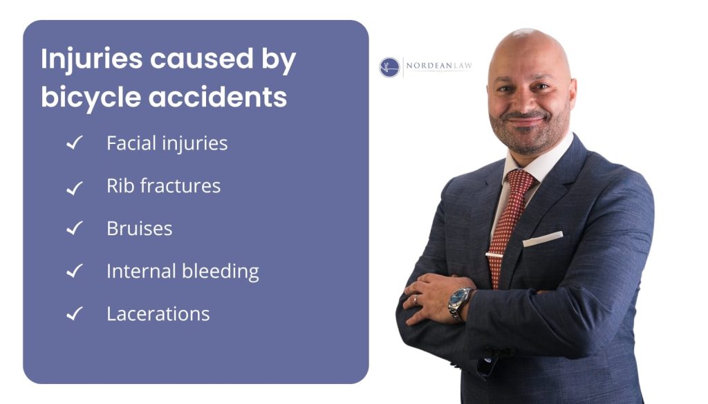 Injuries caused by bicycle accidents