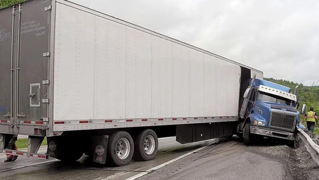Jackknife truck accident