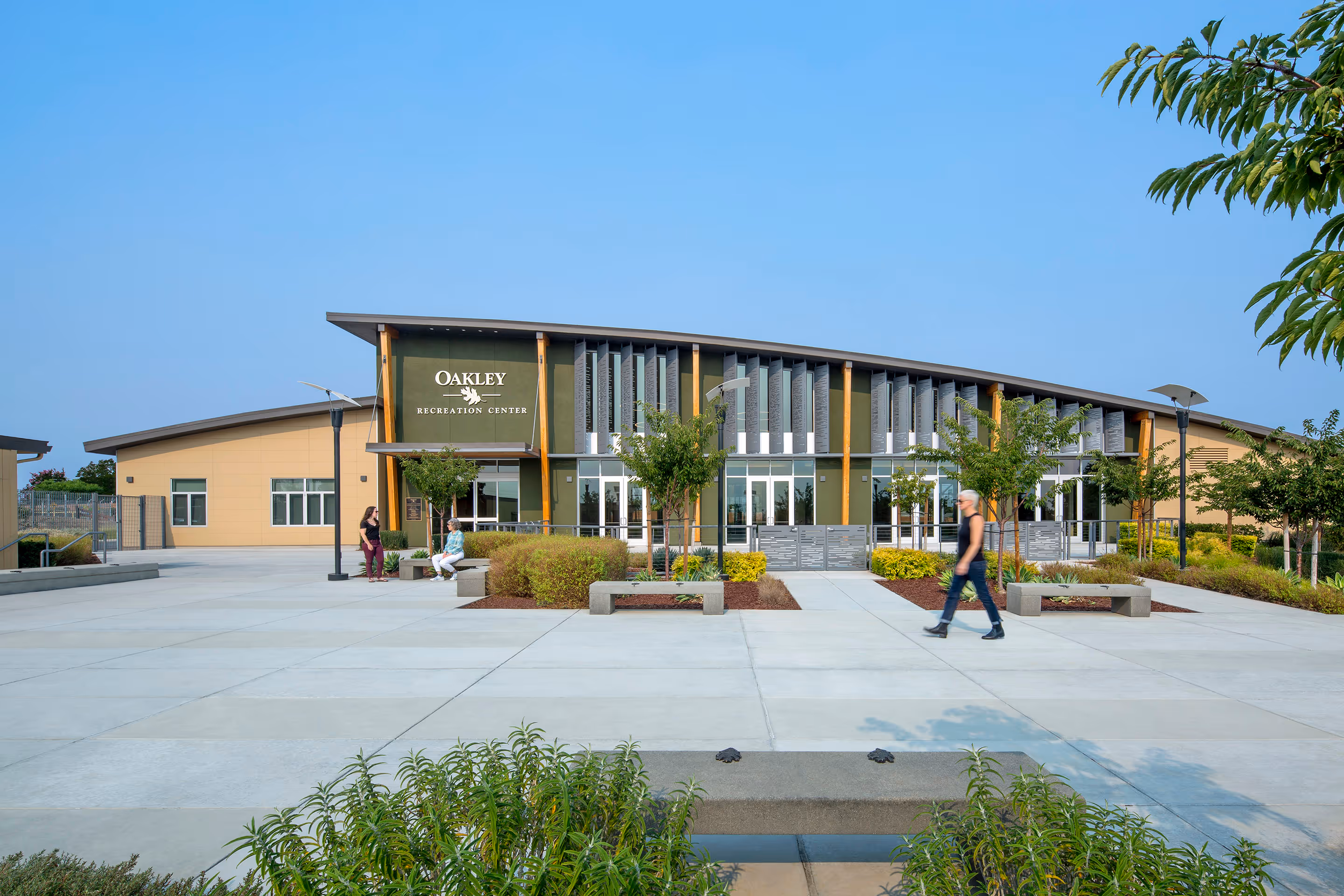 Oakley Community Center interior spaces featuring flexible design for community gatherings, recreation, and educational services