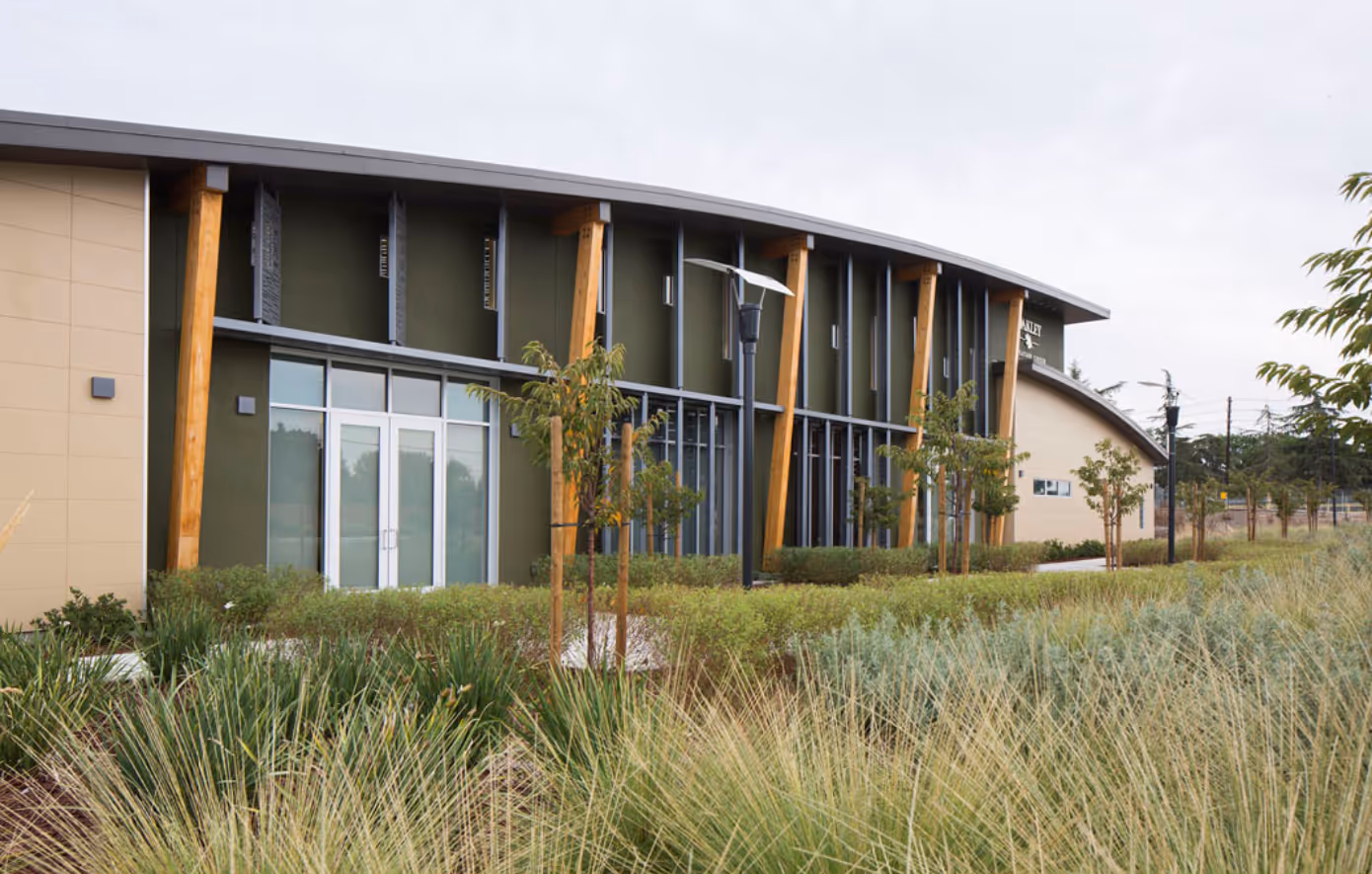 Oakley Community Center architectural rendering showing modern community facility design for recreation and educational programming