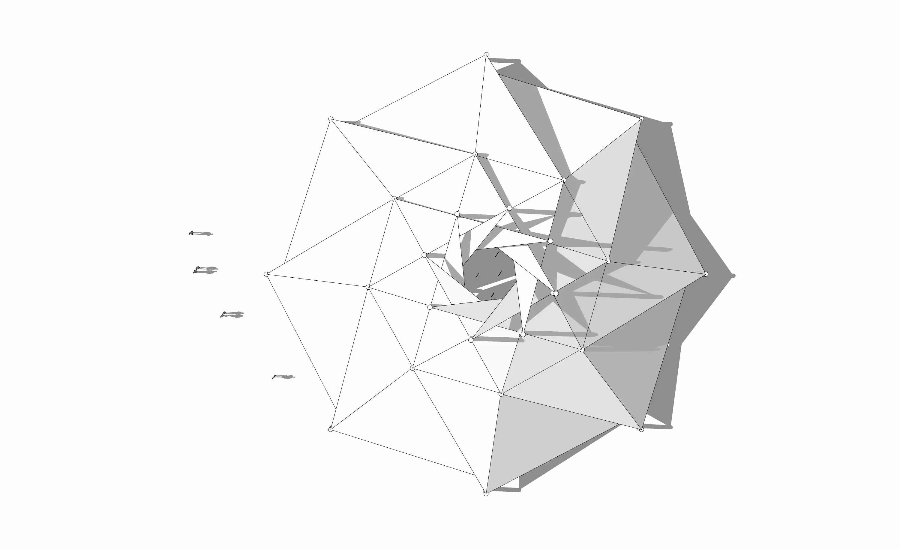 Arise Center Camp concept iterations showing evolving design process for therapeutic environment focused on healing and community support
