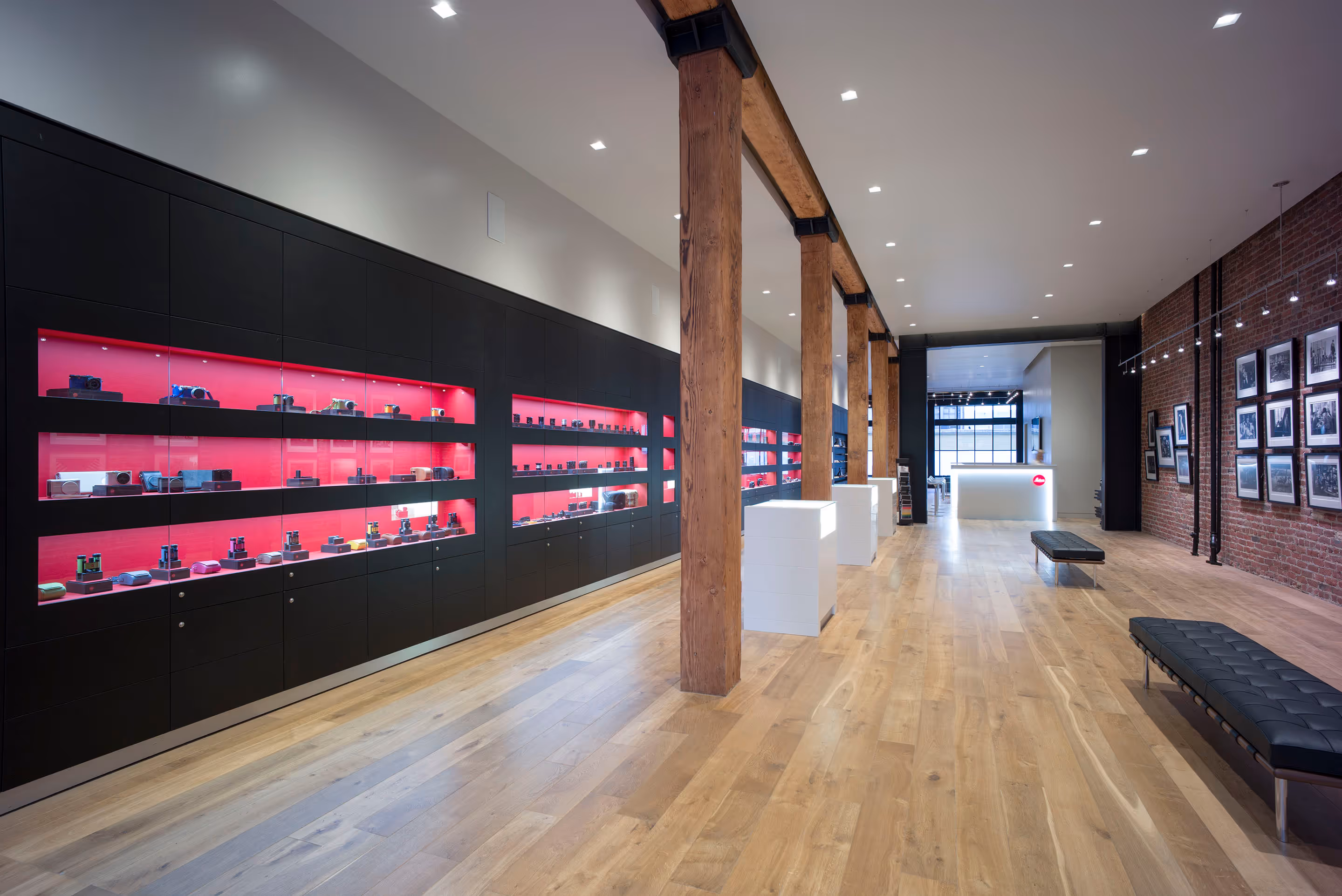 Leica Camera Store entrance view showcasing luxury retail architecture and brand identity through sophisticated interior design