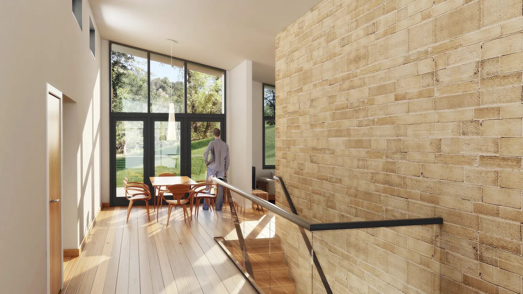 Happy Valley Net Zero Homes interior rendering displaying energy-efficient living spaces with sustainable design elements and natural lighting