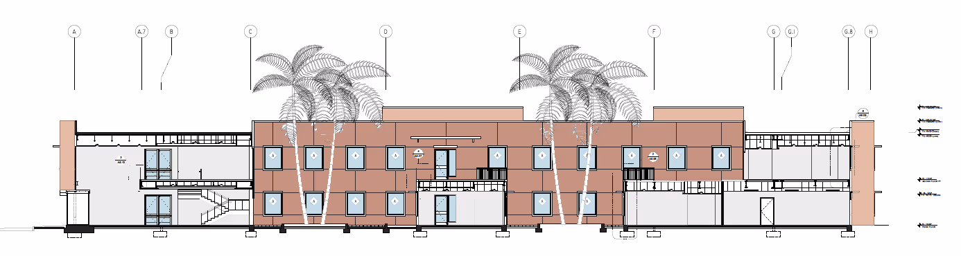 Horizon Ridge Rehabilitation Center building section showing thermal performance and high-performance insulated glazing systems