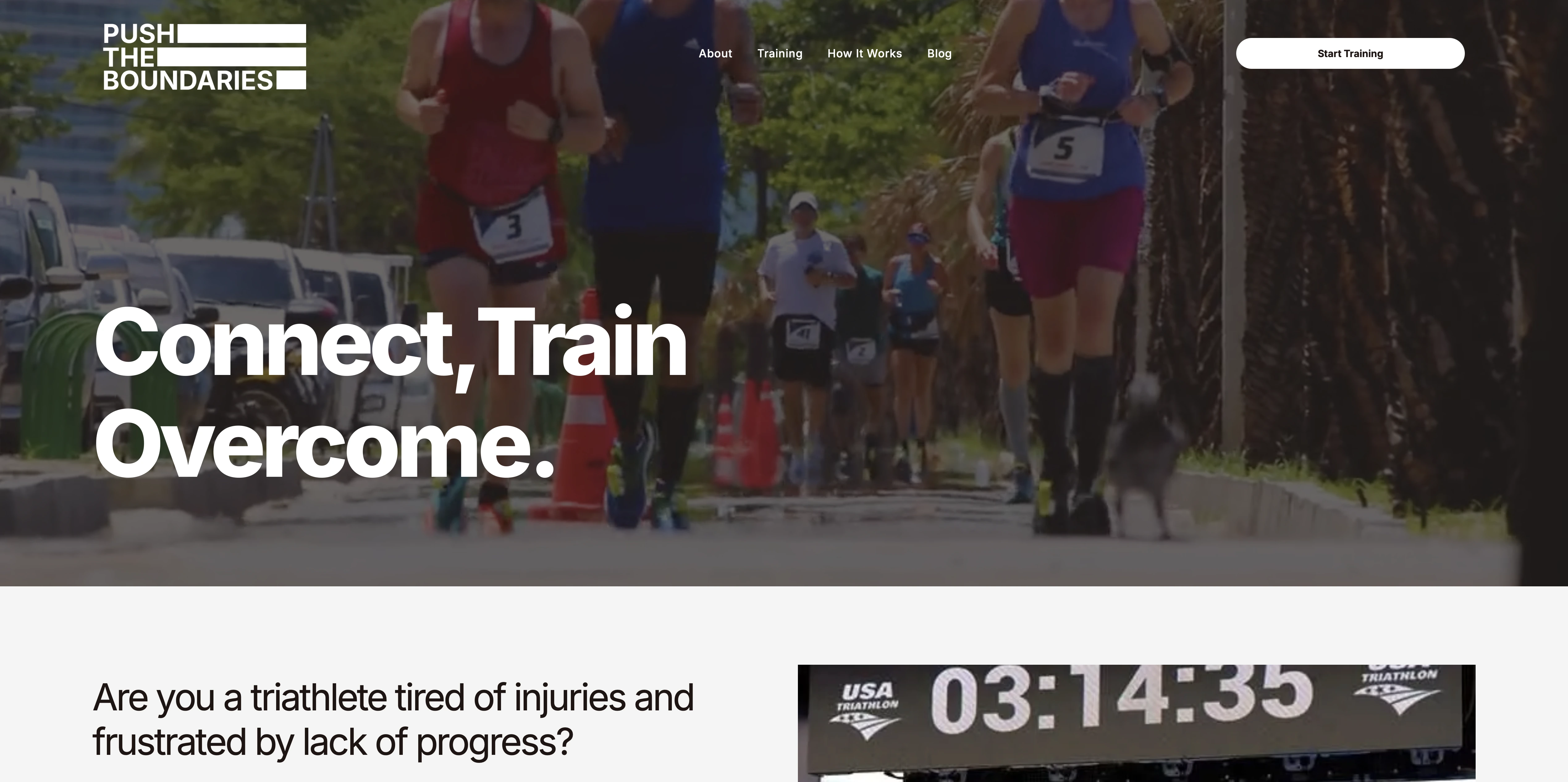 A website with a picture of a dog and the words "project, train, home".