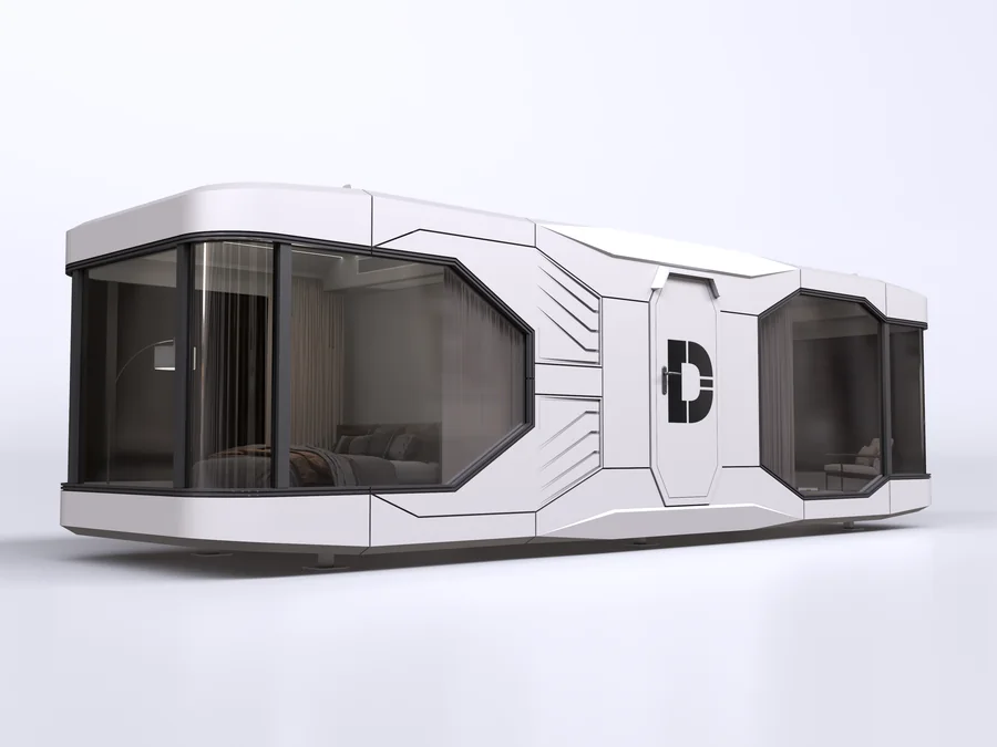 A single Dakeeta capsule home shown against a plain studio background