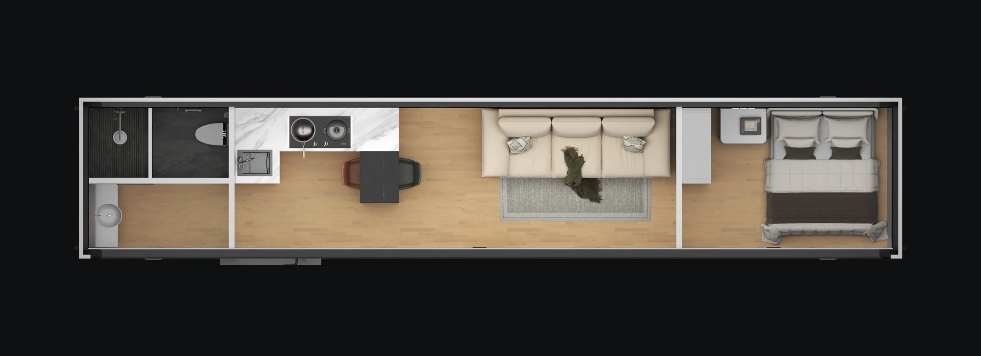 Austin 280 floor plan, one level seen from above