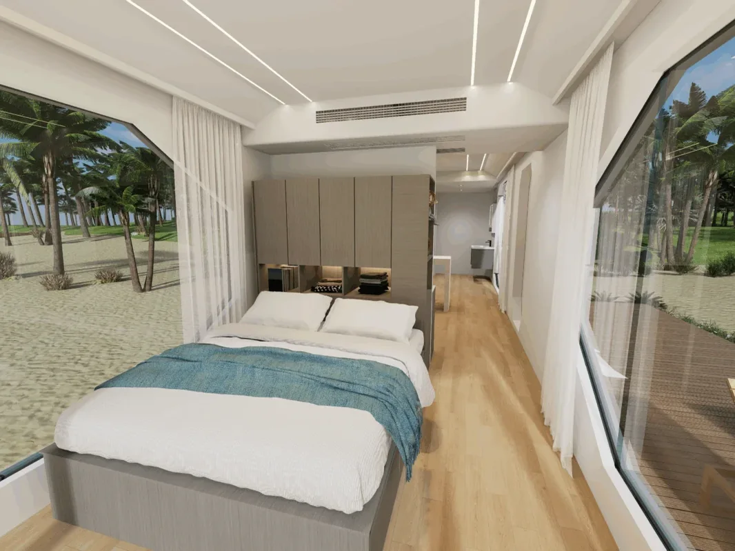 The Wimberley 800 second bedroom, glazing on both sides