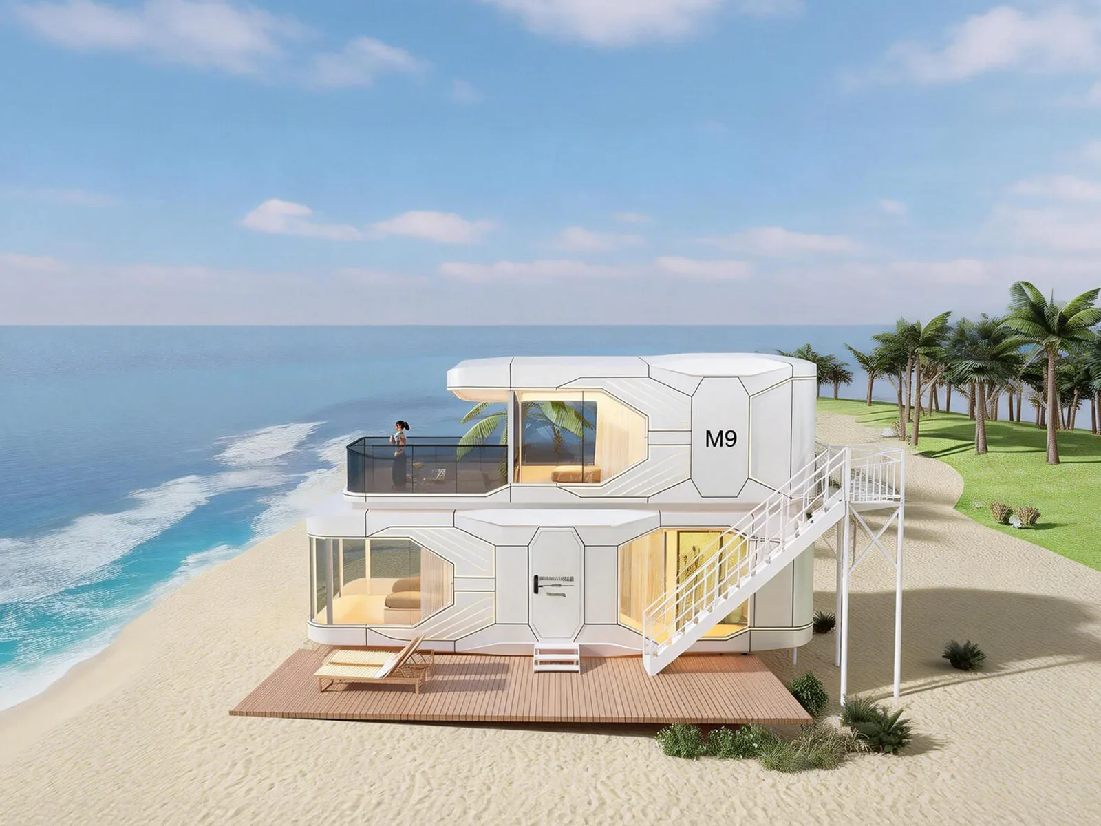 The Wimberley 800 two-story residence on a coastal shoreline