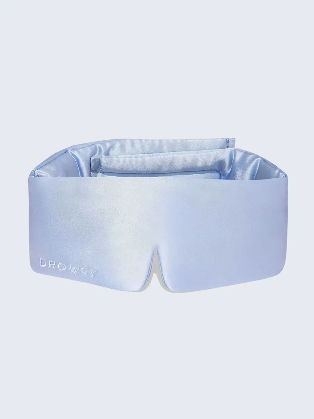 Blue Drowsy sleep mask with soft padding and light-blocking design