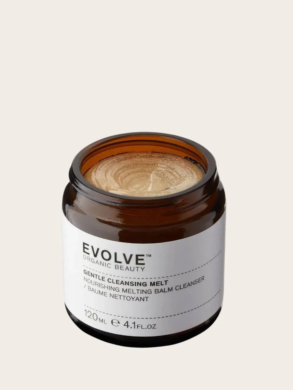 Open jar of Evolve Organic Beauty Gentle Cleansing Melt skincare product