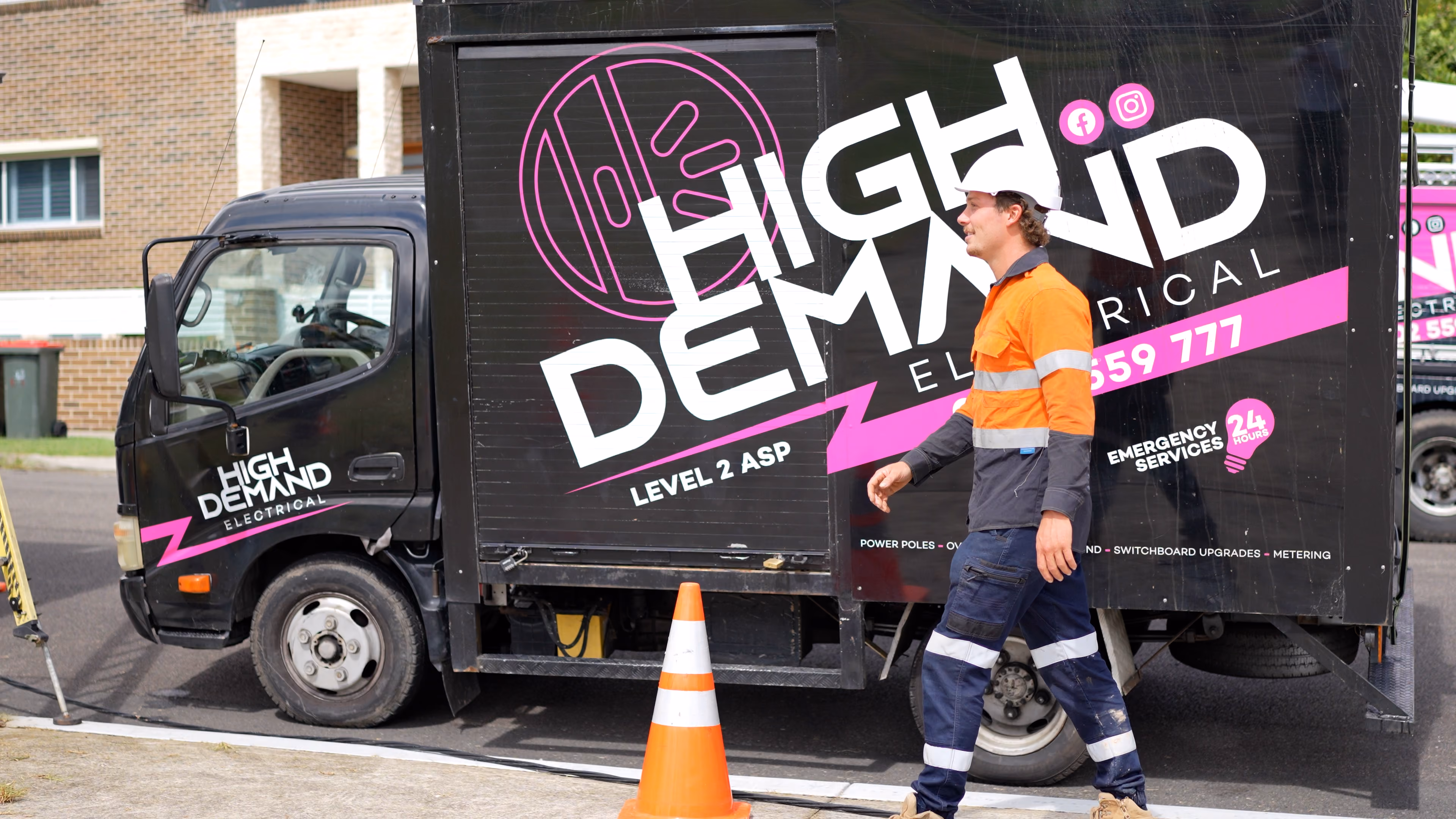 High Demand Electrical service truck and technician on site