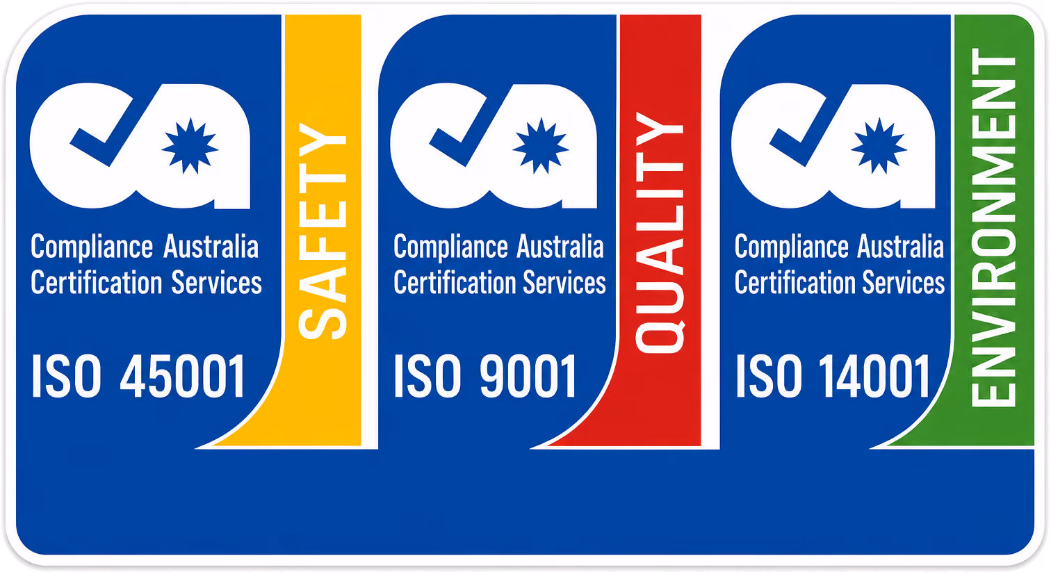 ISO 9001, 14001 and 45001 Triple Certification badge