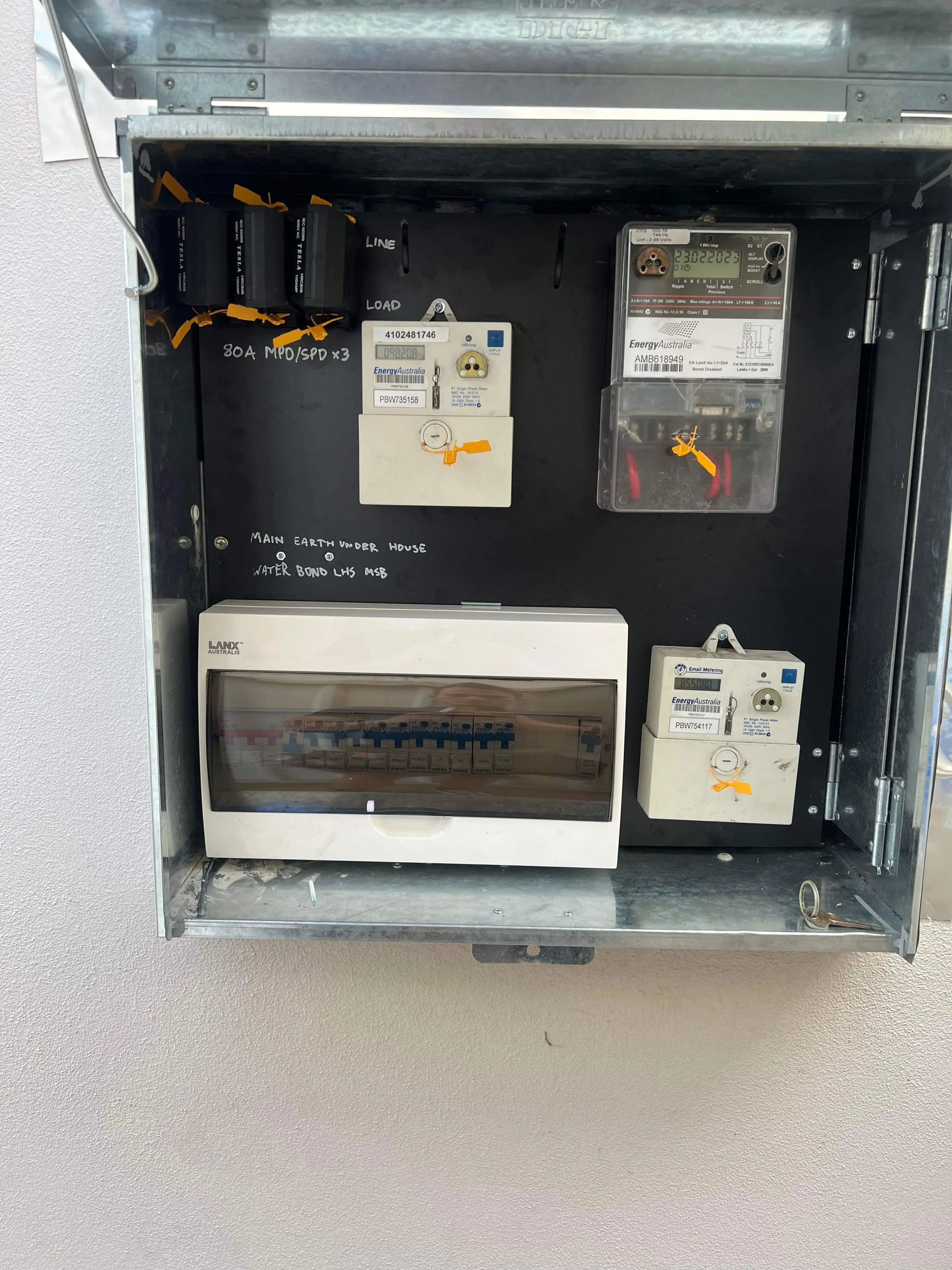 Hot circuit breaker in a residential switchboard in Sydney requiring inspection by a licensed electrician