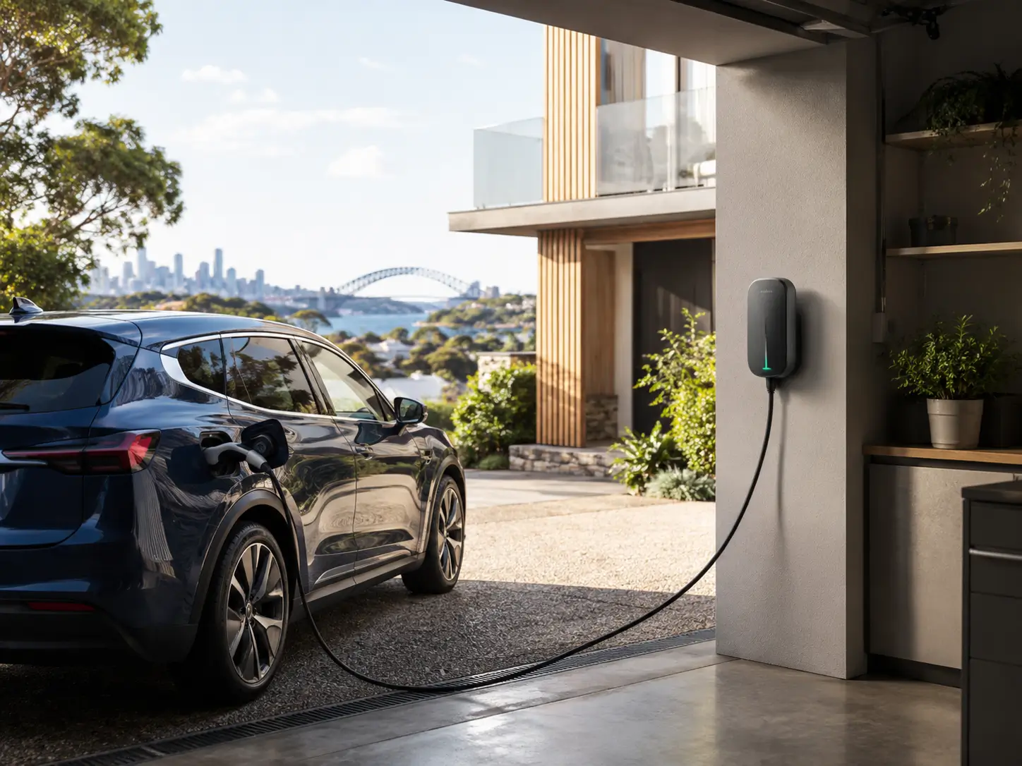 A licensed electrician in Sydney assessing a home switchboard before EV charger installation — High Demand Electrical